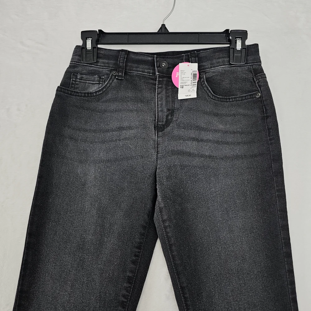 Children’s Place Girls Skinny Jeans Size 12 Nimbus Wash Black NEW Denim